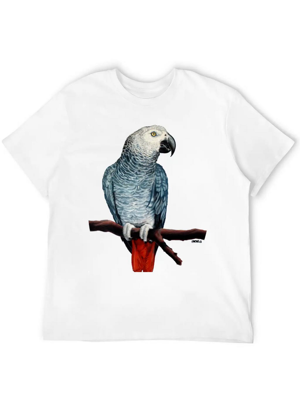 African Grey Parrot Essential Cotton Tee For Daily Outfits – Unisex Style