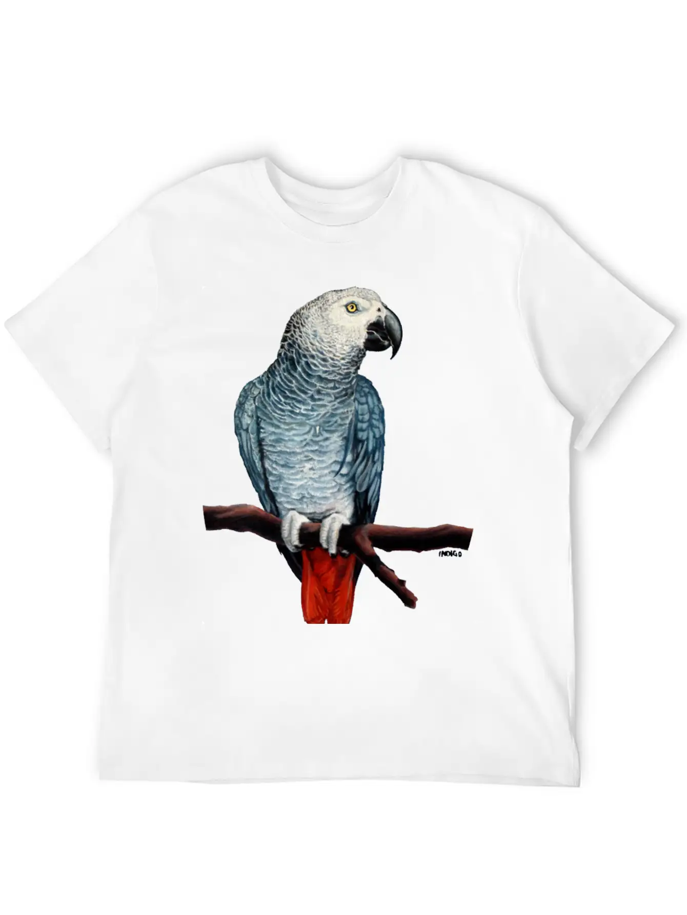 African Grey Parrot Essential Cotton Tee For Daily Outfits – Unisex Style