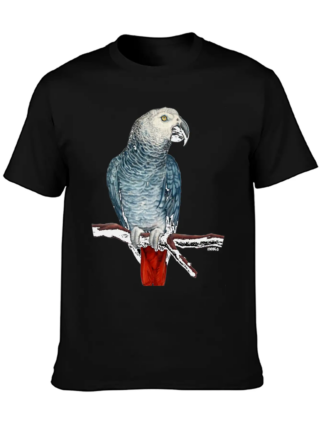 African Grey Parrot Essential Cotton Tee For Daily Outfits – Unisex Style