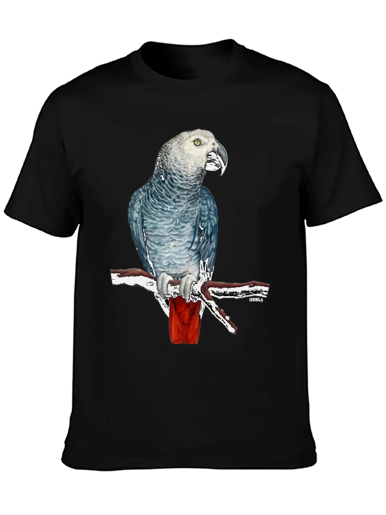 African Grey Parrot Essential Cotton Tee For Daily Outfits – Unisex Style