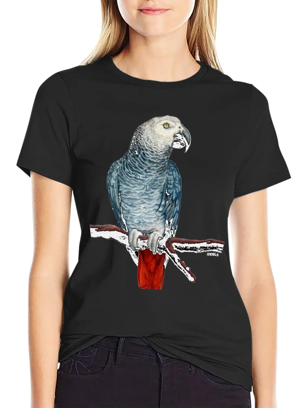 African Grey Parrot Essential Cotton Tee For Daily Outfits – Unisex Style
