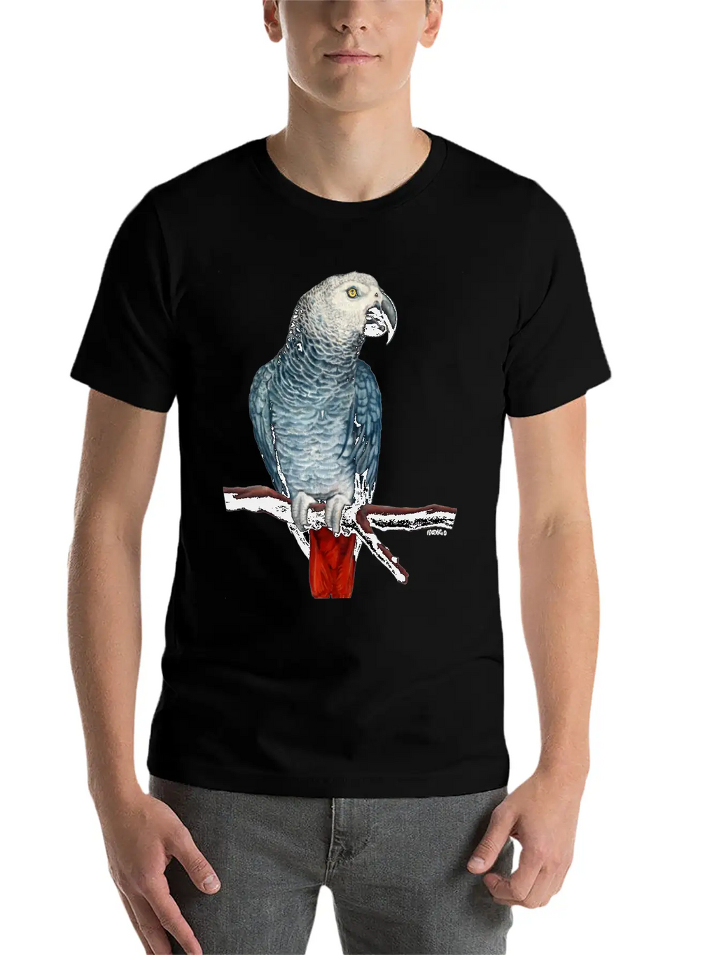 African Grey Parrot Essential Cotton Tee For Daily Outfits – Unisex Style