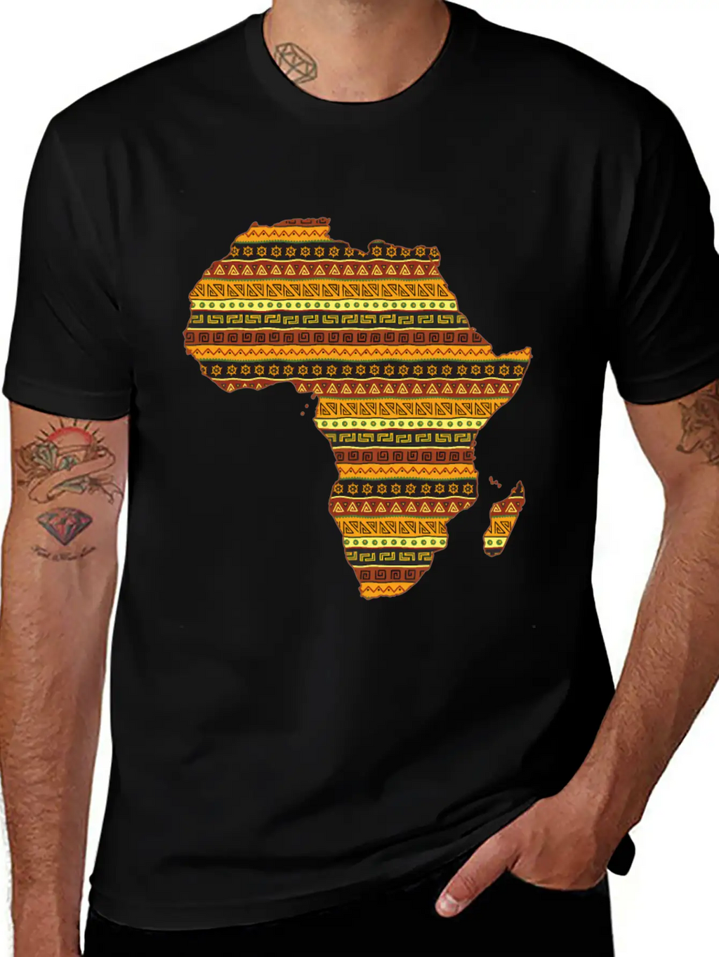 African Native Pride Traditional Eth Pattern Unisex Casual T-Shirt – Clean Design For Daily Comfort