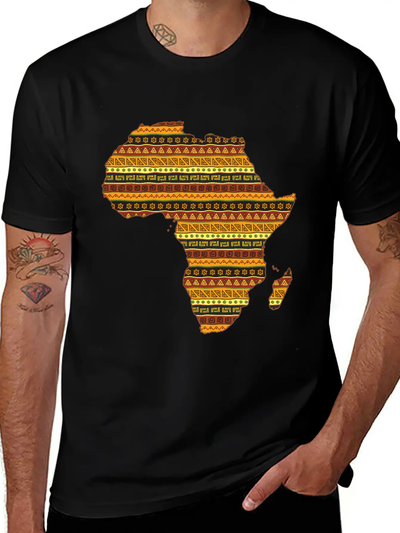 African Native Pride Traditional Eth Pattern Unisex Casual T-Shirt – Clean Design For Daily Comfort