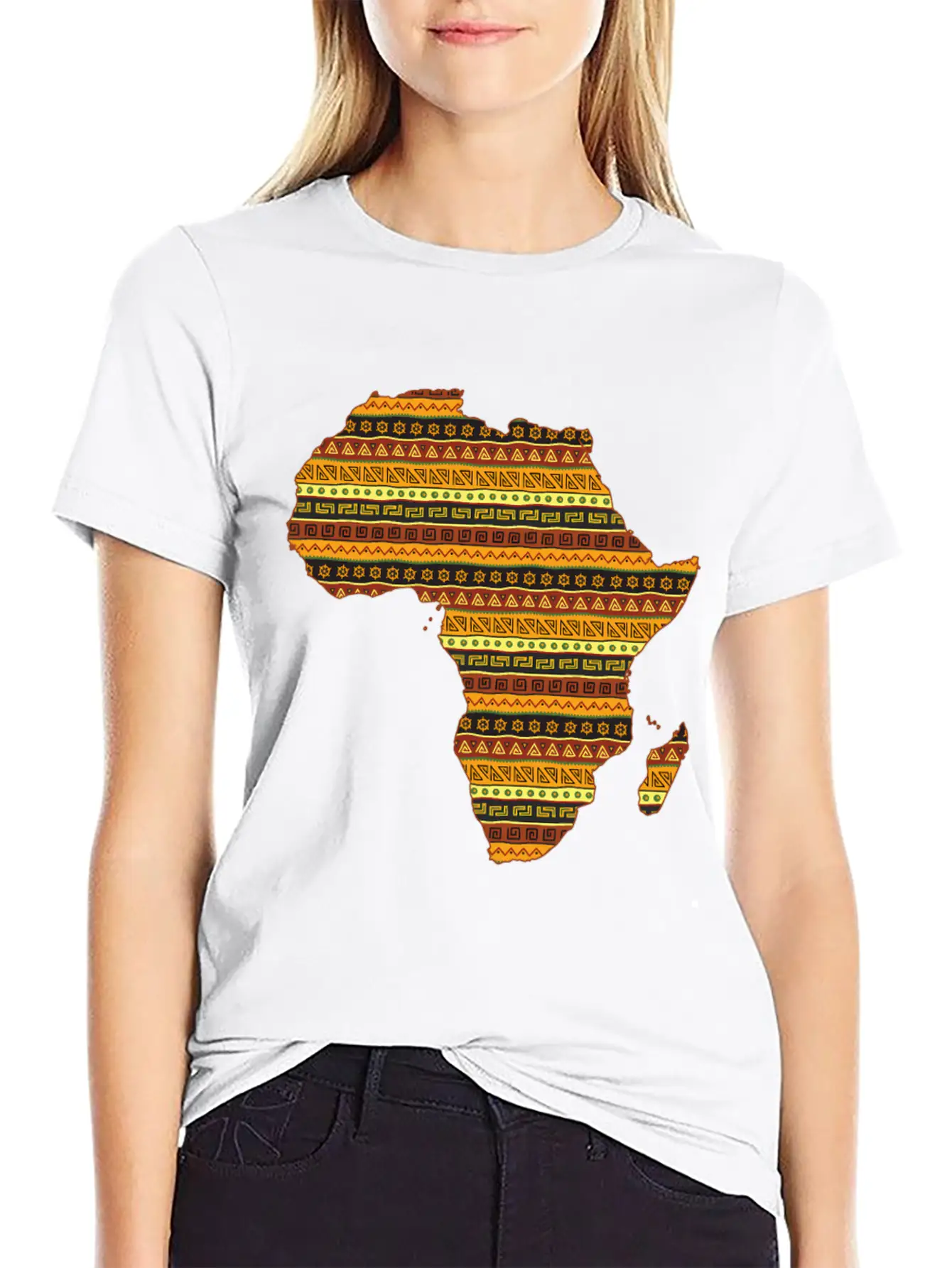African Native Pride Traditional Eth Pattern Unisex Casual T-Shirt – Clean Design For Daily Comfort