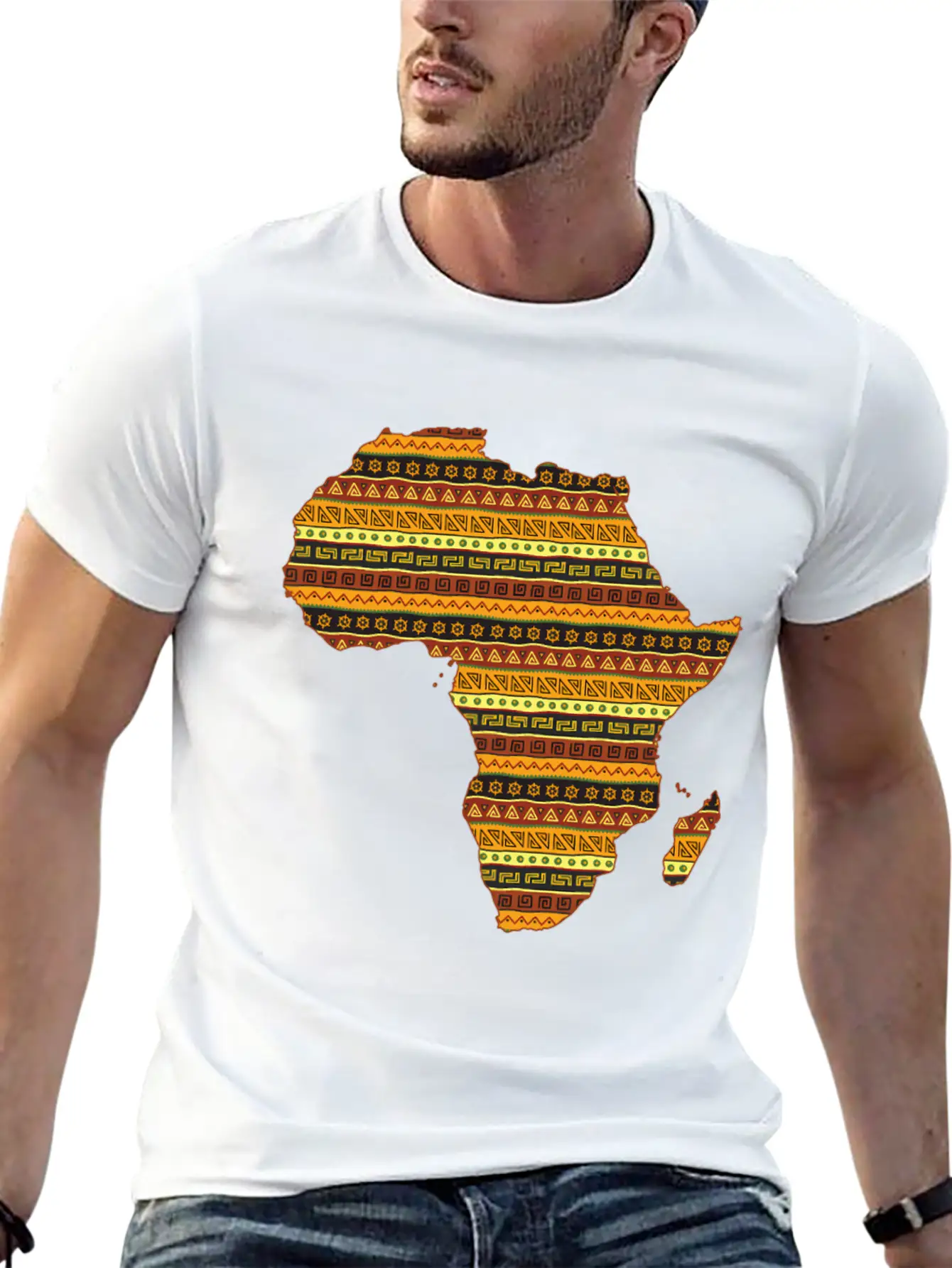 African Native Pride Traditional Eth Pattern Unisex Casual T-Shirt – Clean Design For Daily Comfort