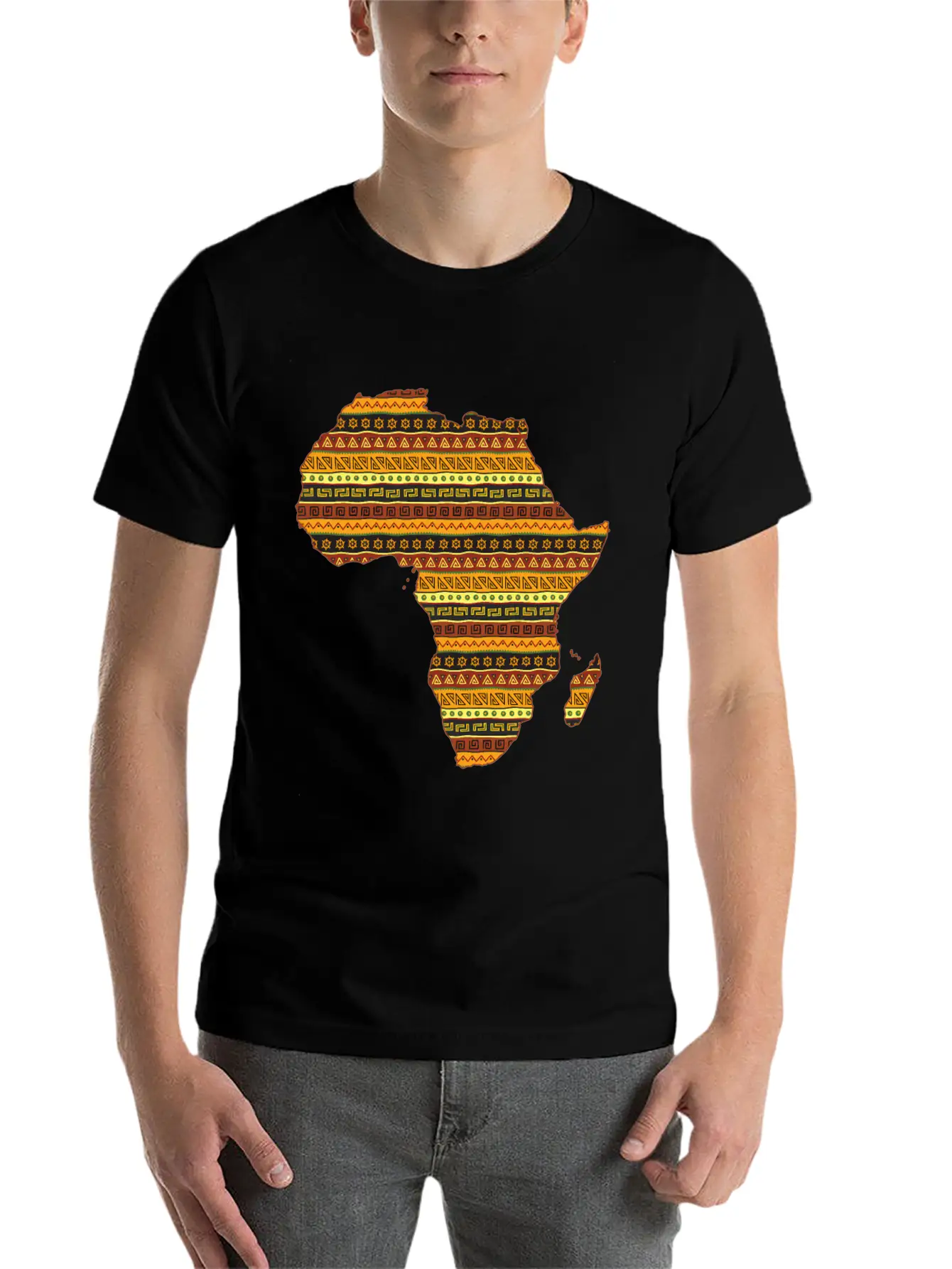 African Native Pride Traditional Eth Pattern Unisex Casual T-Shirt – Clean Design For Daily Comfort