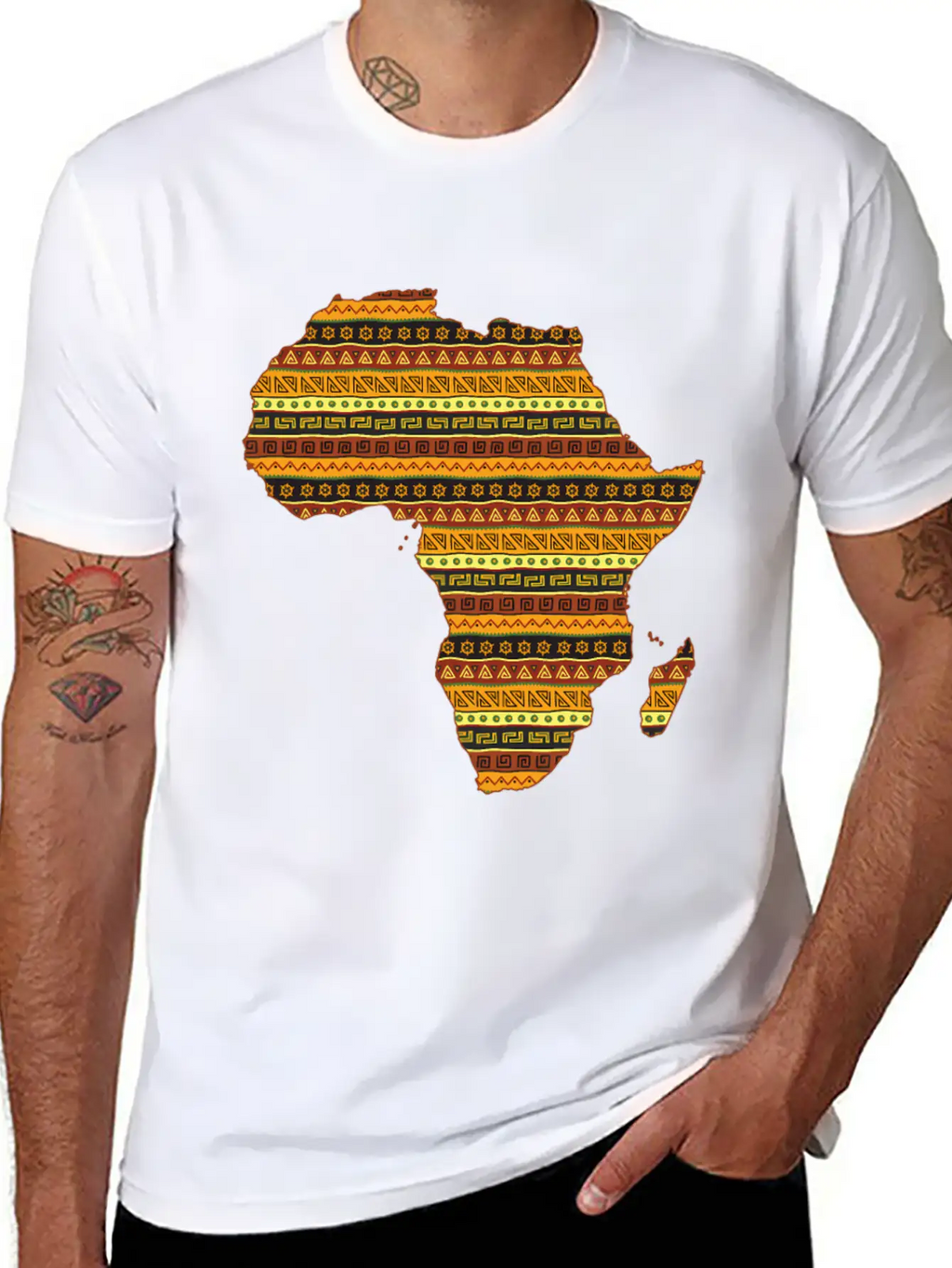 African Native Pride Traditional Eth Pattern Unisex Casual T-Shirt – Clean Design For Daily Comfort