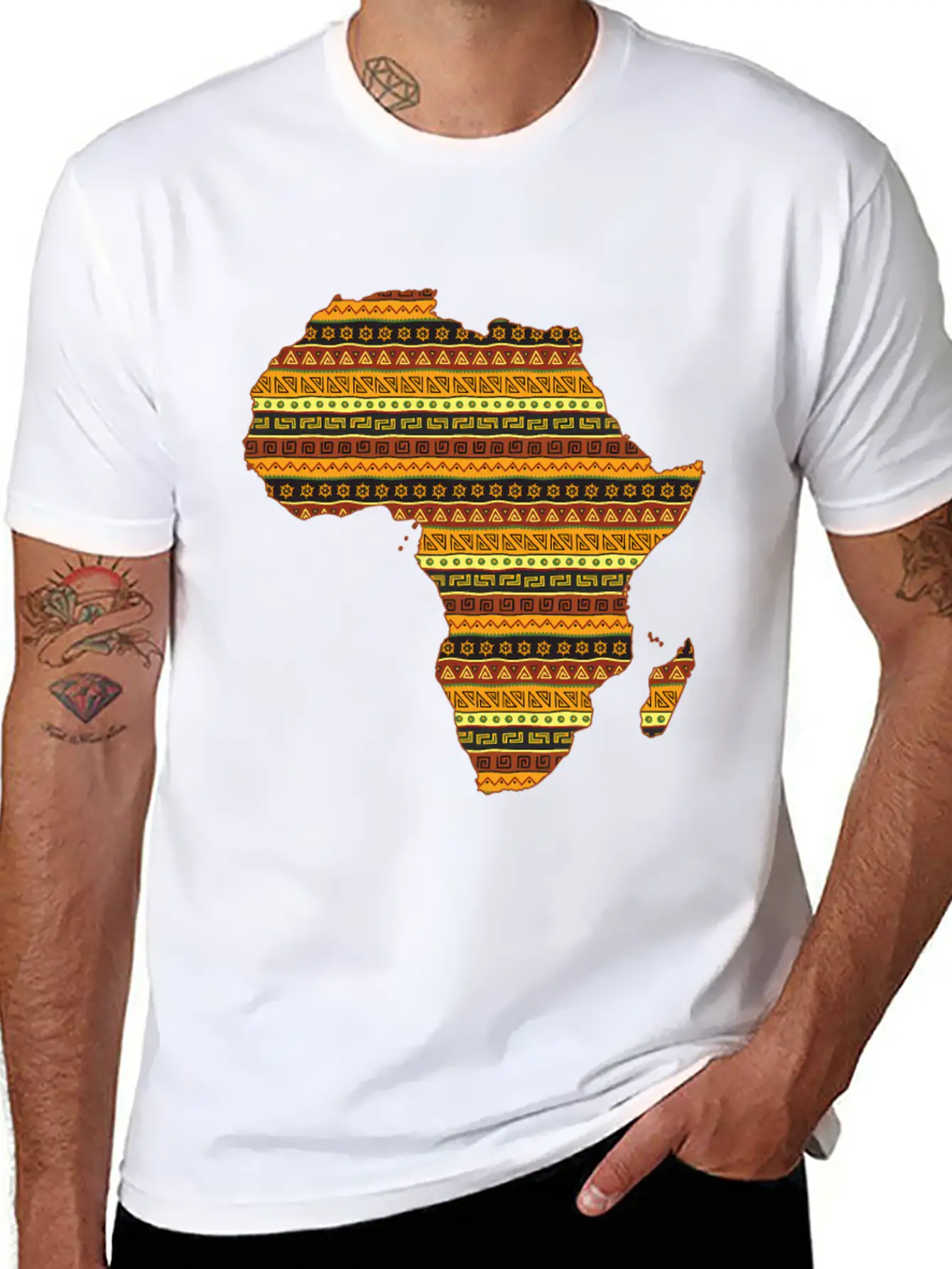 African Native Pride Traditional Eth Pattern Unisex Casual T-Shirt – Clean Design For Daily Comfort