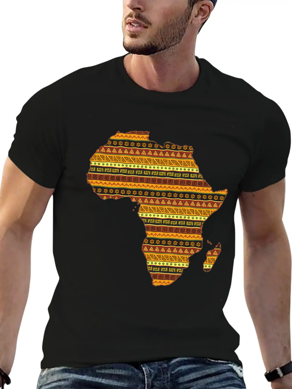 African Native Pride Traditional Eth Pattern Unisex Casual T-Shirt – Clean Design For Daily Comfort