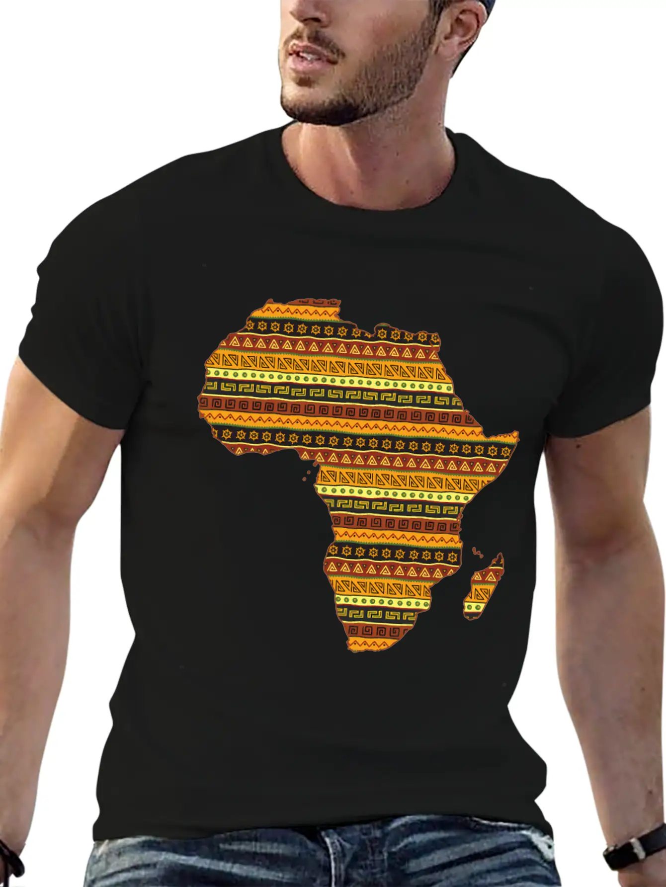 African Native Pride Traditional Eth Pattern Unisex Casual T-Shirt – Clean Design For Daily Comfort