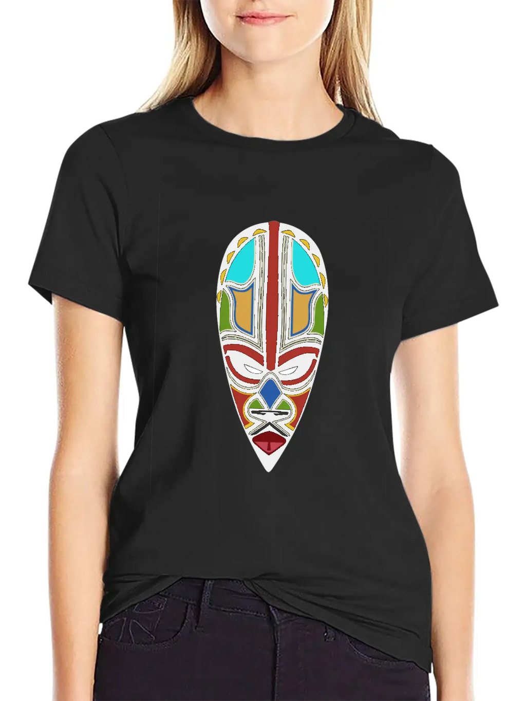 African Tribal Mask Essential Cotton Tee For Daily Outfits – Unisex Style