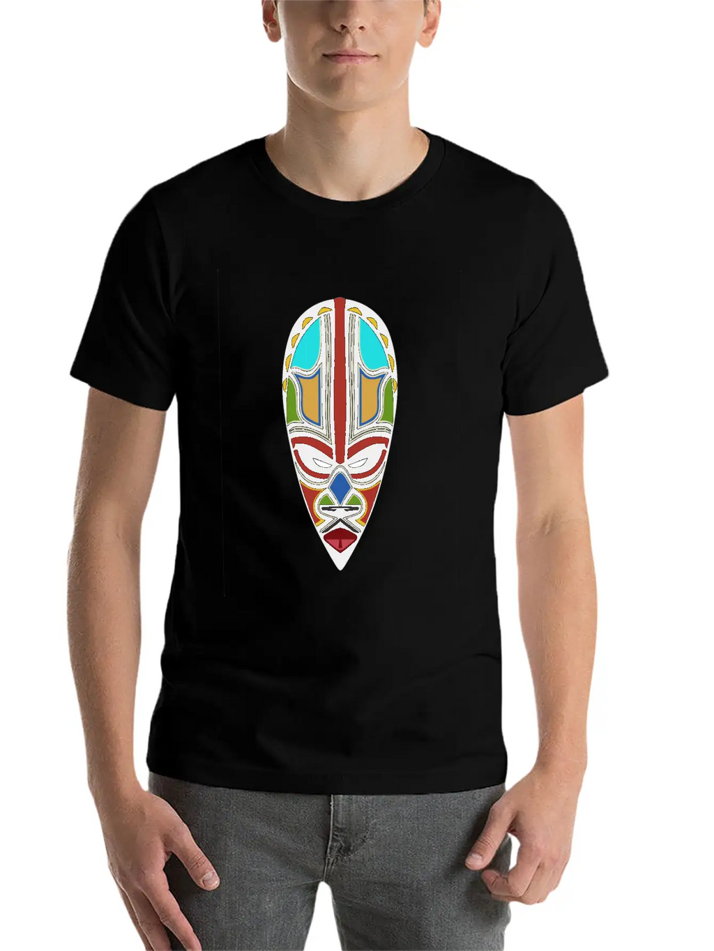 African Tribal Mask Essential Cotton Tee For Daily Outfits – Unisex Style