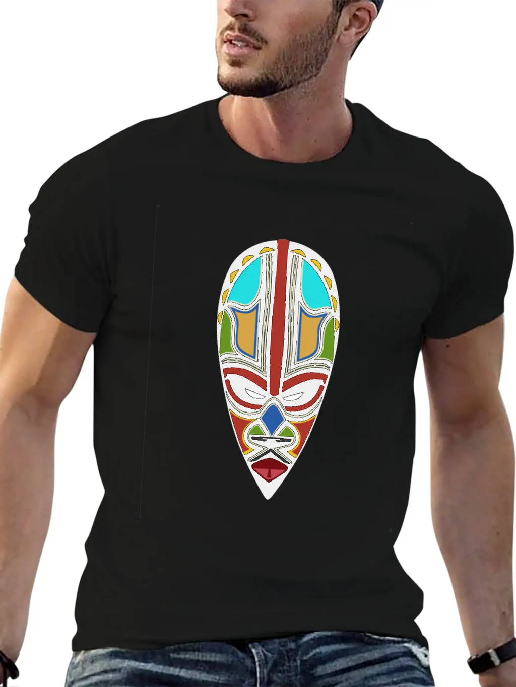 African Tribal Mask Essential Cotton Tee For Daily Outfits – Unisex Style