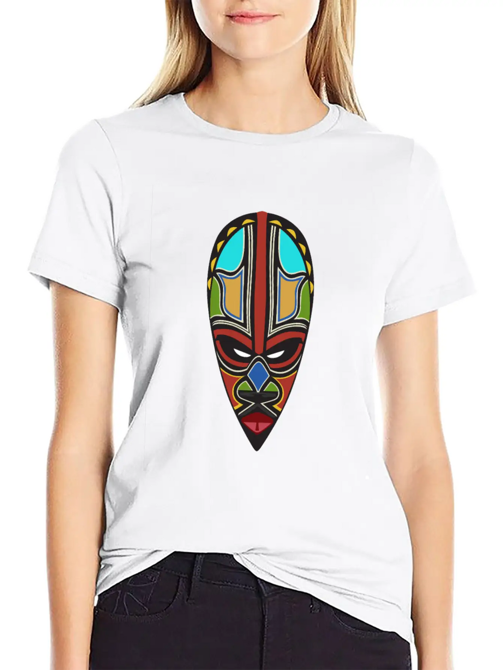 African Tribal Mask Essential Cotton Tee For Daily Outfits – Unisex Style