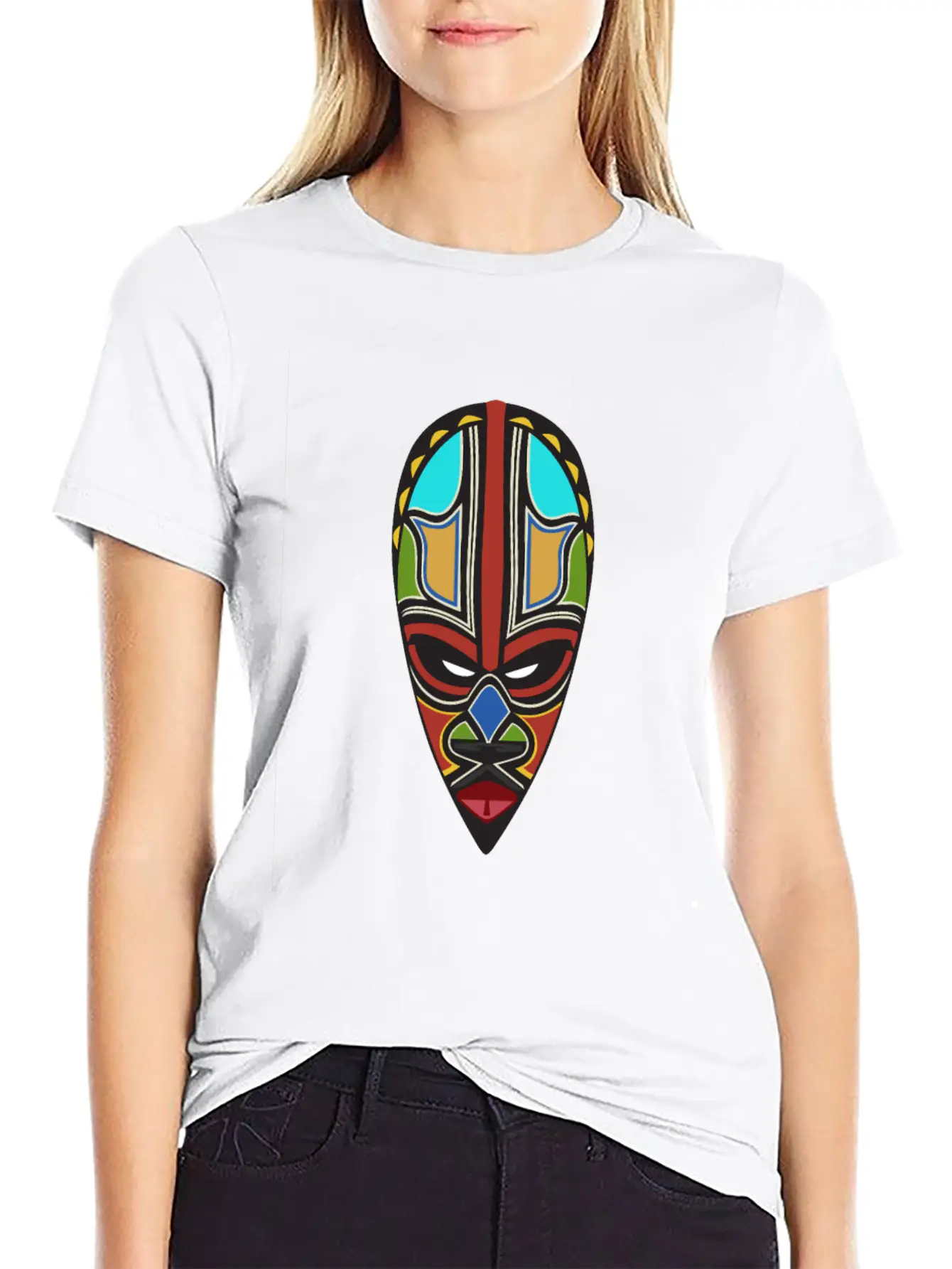 African Tribal Mask Essential Cotton Tee For Daily Outfits – Unisex Style
