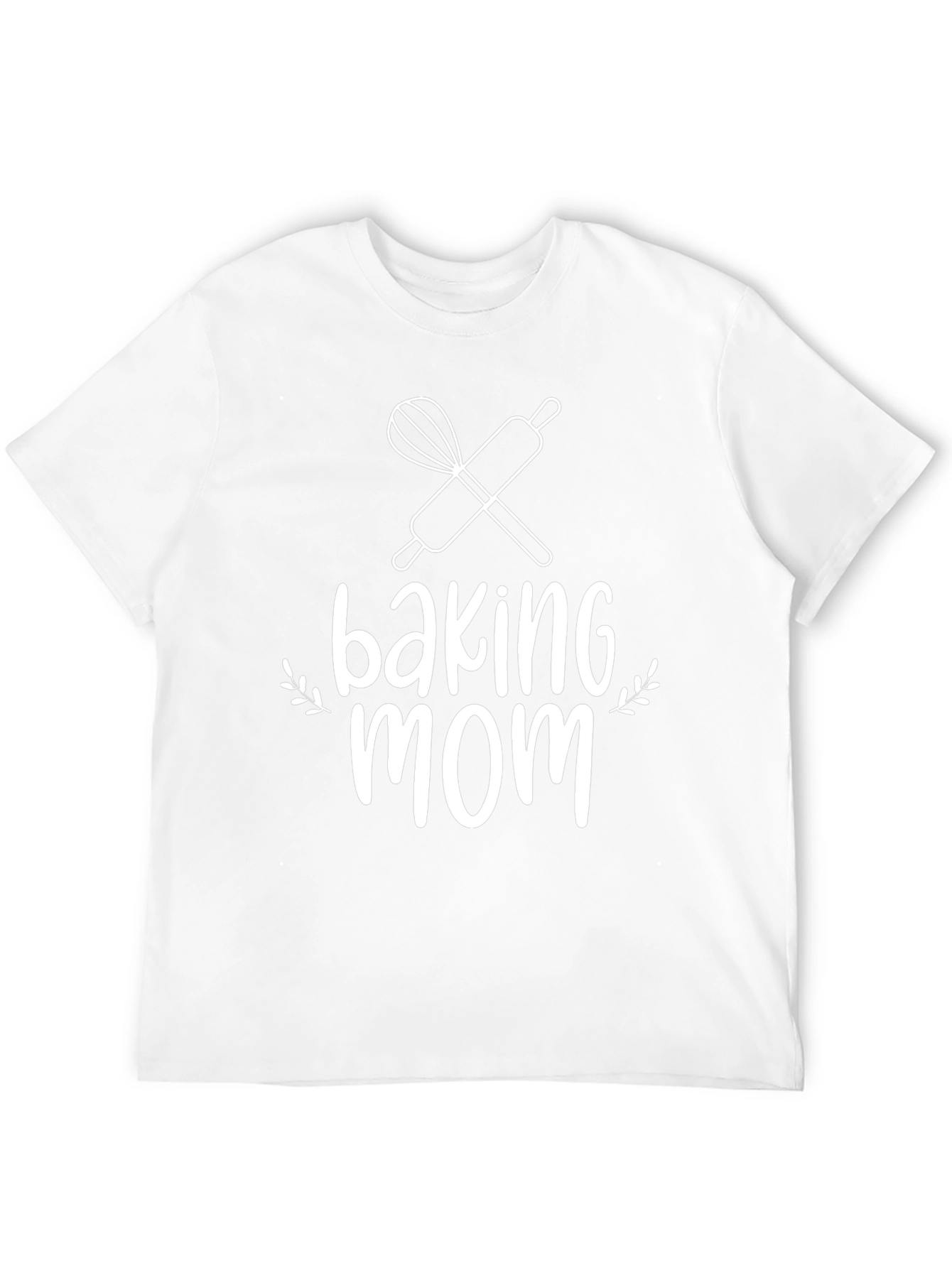 Baking Mom T-Shirt - Whisk & Rolling Pin Design