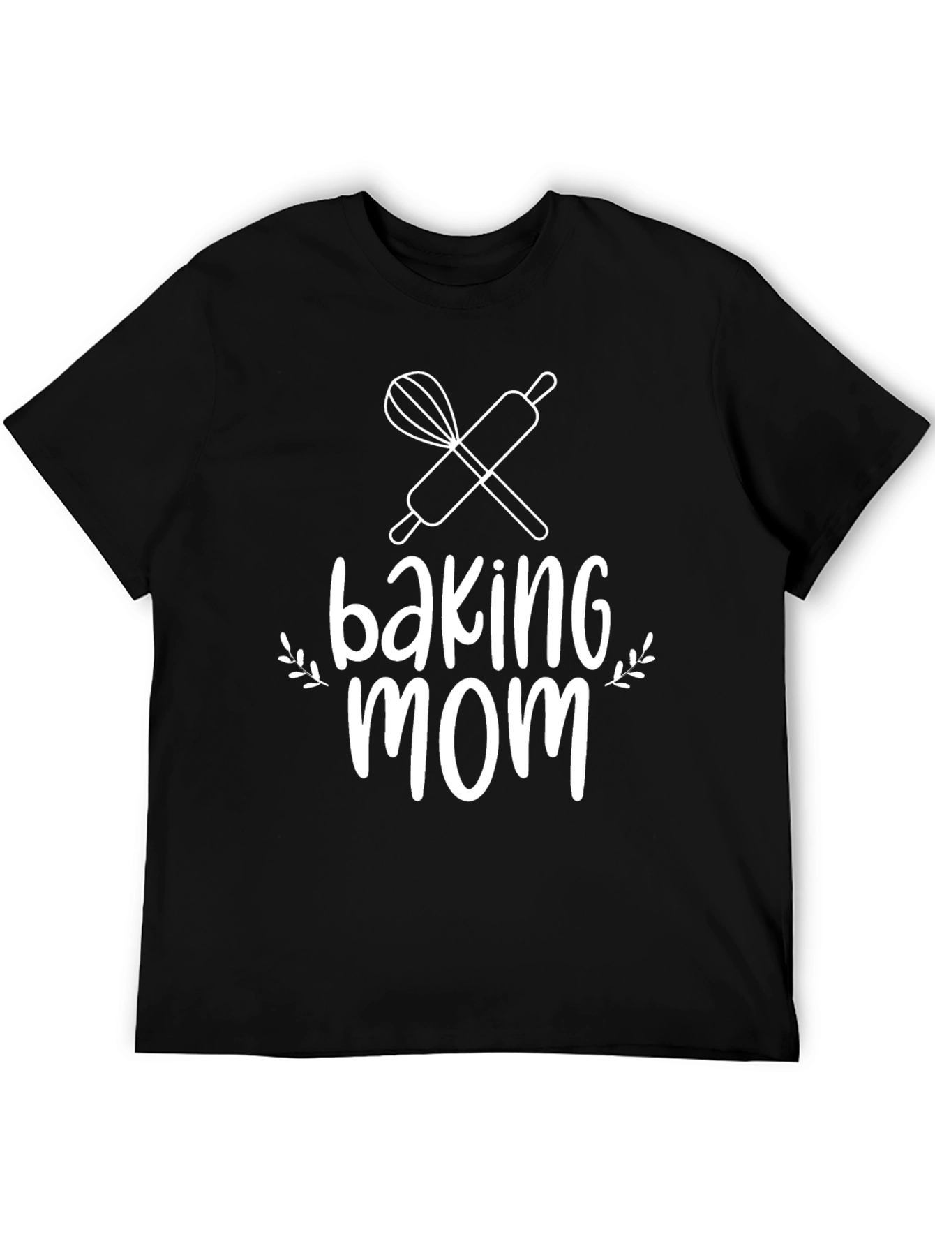 Baking Mom T-Shirt - Whisk & Rolling Pin Design