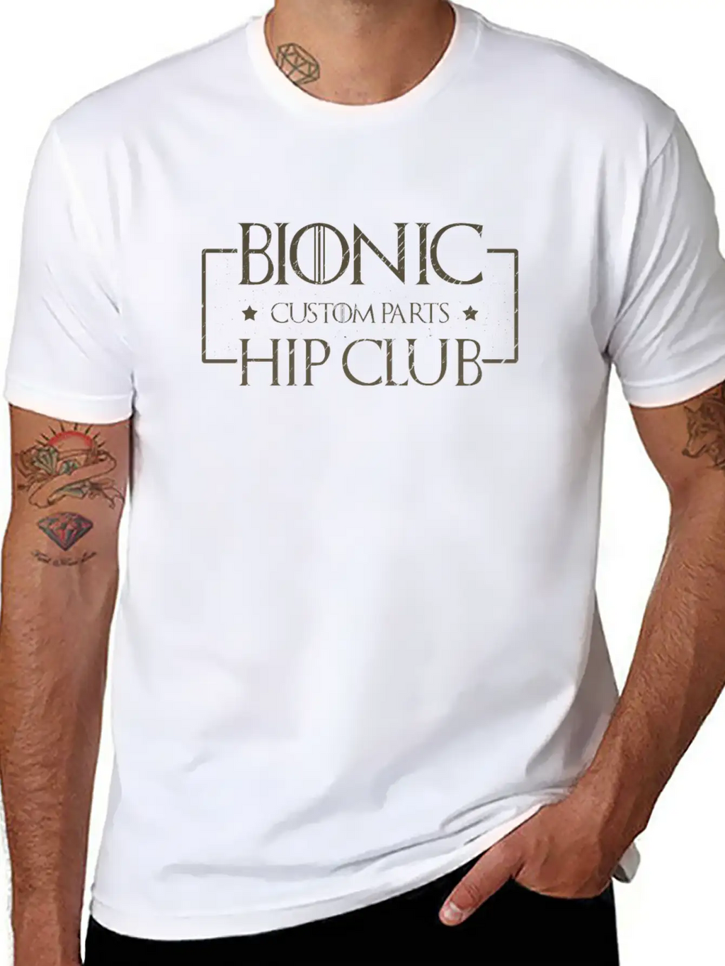 Aging Humor Bionic Hip Club Custom Parts Getting Essential Cotton Tee For Daily Outfits – Unisex Style