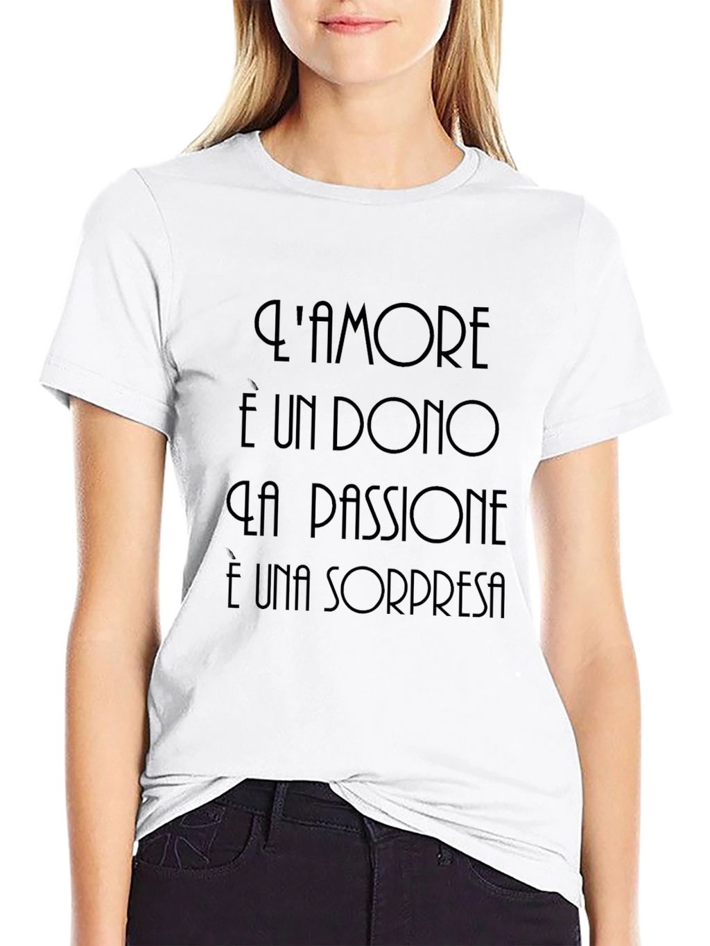 Black T-Shirt - Italian Love & Passion Quote