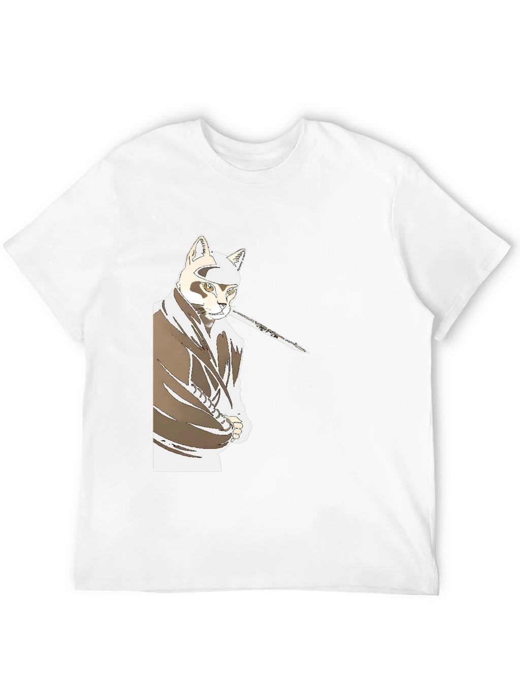 Samurai Cat T-Shirt - Black Graphic Tee