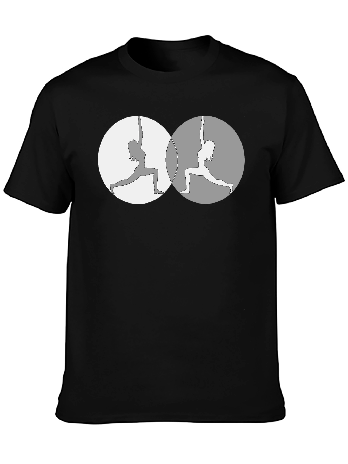 Yin Yang Yoga Pose Graphic Tee - Mens Black T-Shirt