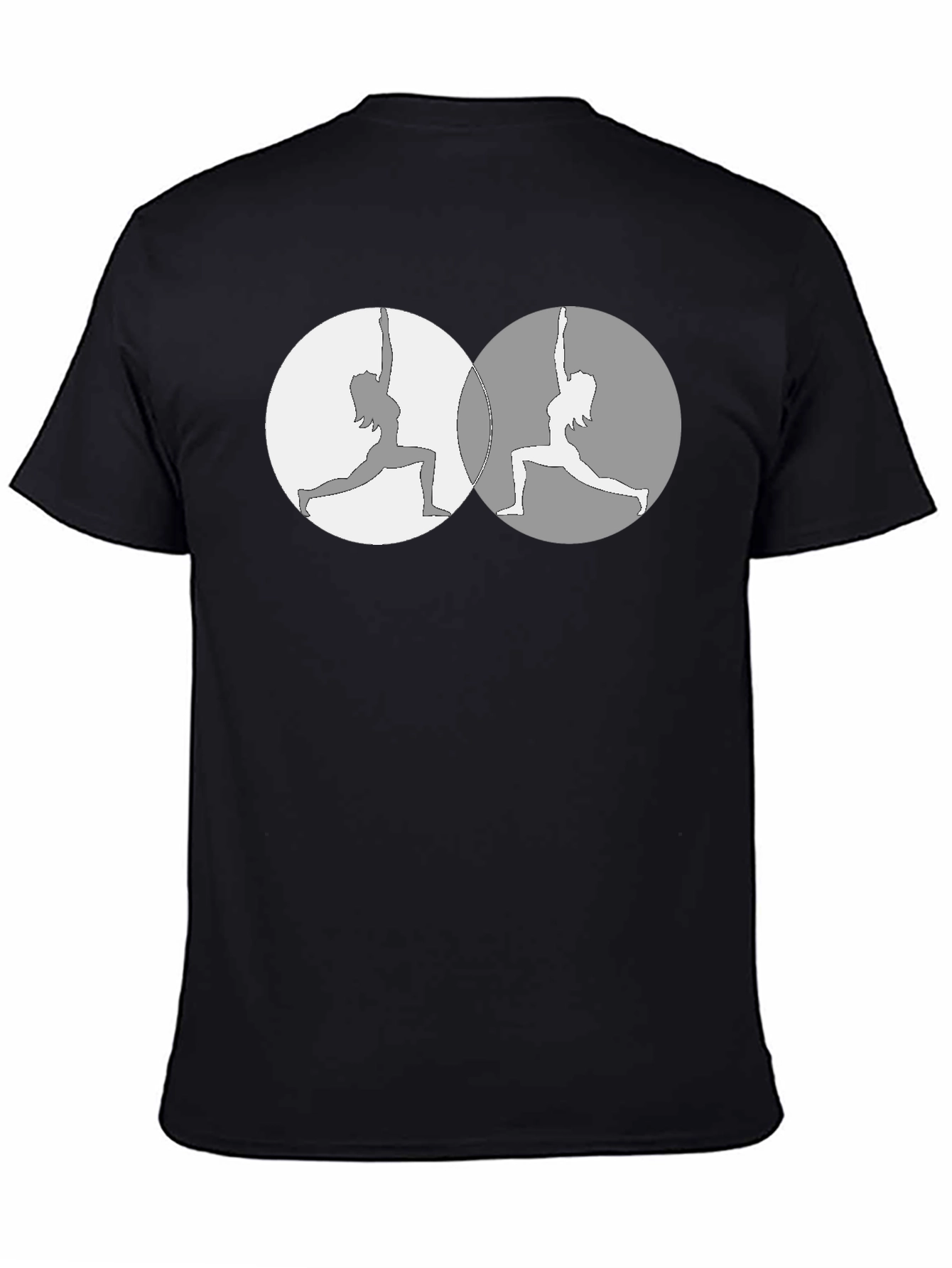 Yin Yang Yoga Pose Graphic Tee - Mens Black T-Shirt
