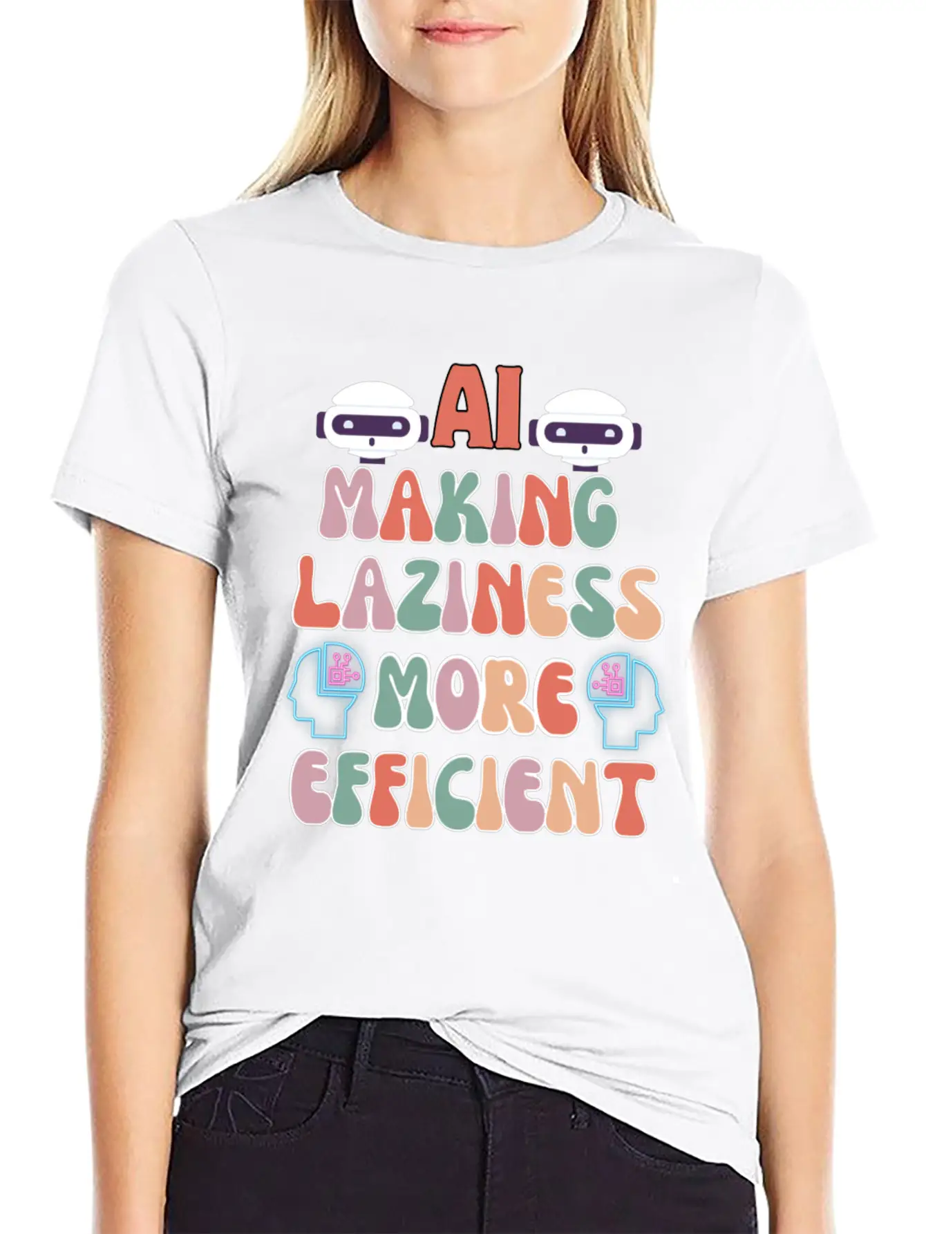 AI Making Laziness More Efficient Classic Fit Graphic Tee For Daily Comfort – Unisex Cotton Shirt