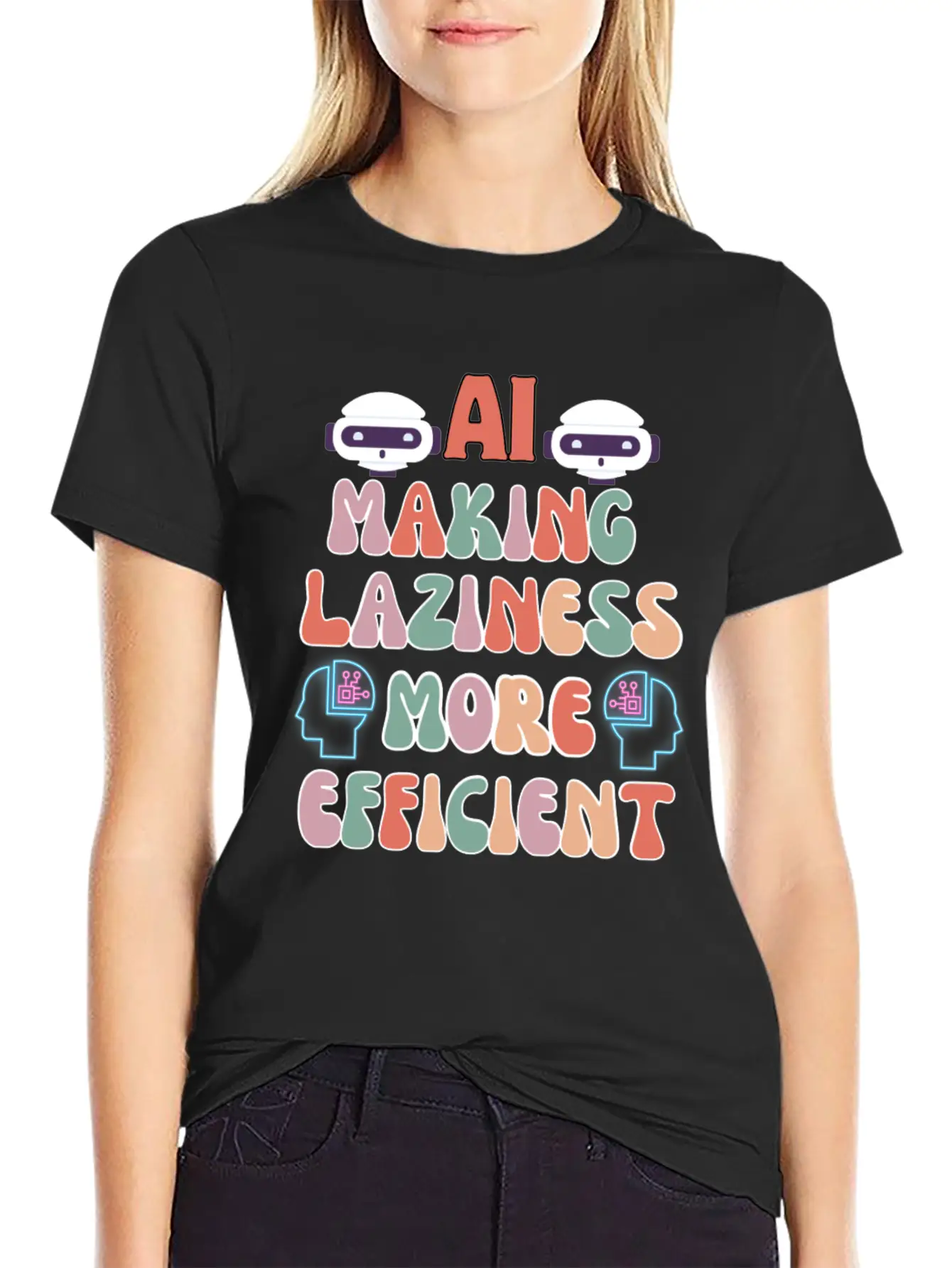 AI Making Laziness More Efficient Stylish Everyday T-Shirt – Unisex Basic Cotton Tee