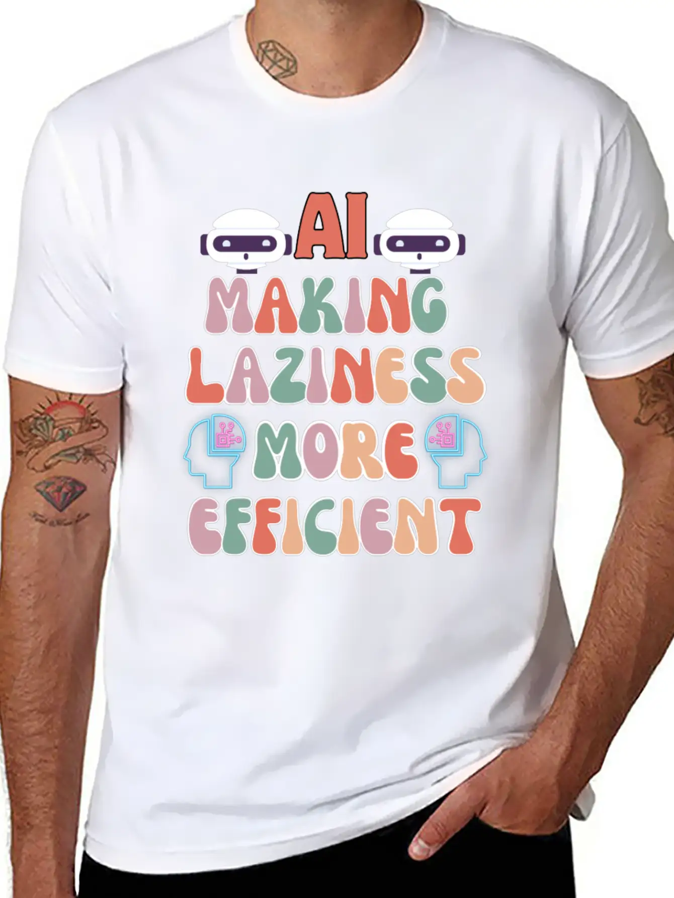 AI Making Laziness More Efficient Stylish Everyday T-Shirt – Unisex Basic Cotton Tee