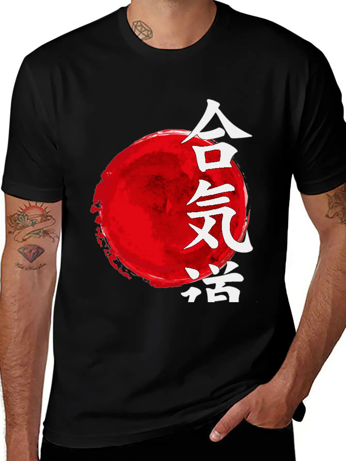 Aikido Kanji Japan Rising Sun For Customization Classic Fit Graphic Tee For Daily Comfort – Unisex Cotton Shirt