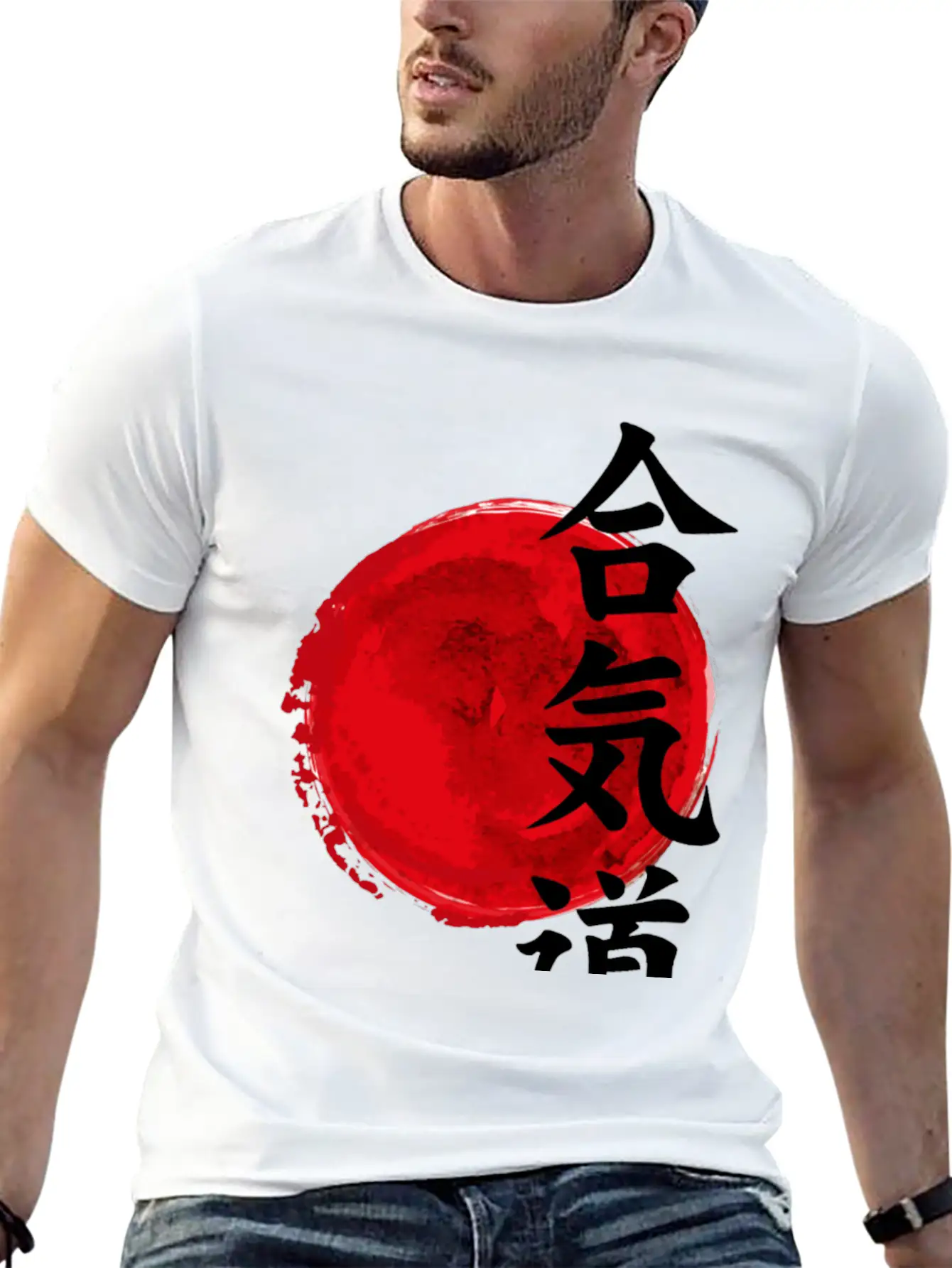 Aikido Kanji Japan Rising Sun For Customization Classic Fit Graphic Tee For Daily Comfort – Unisex Cotton Shirt