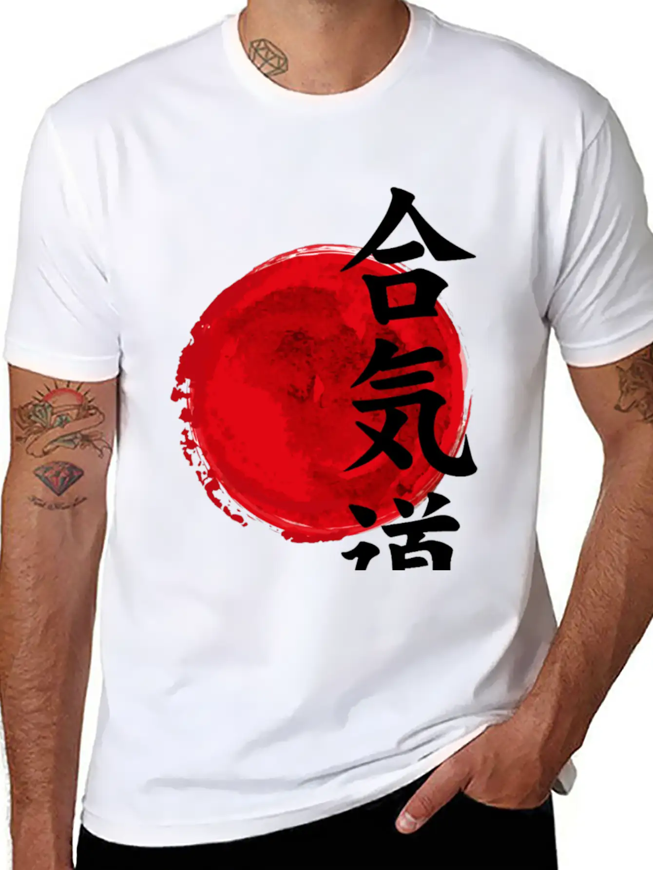 Aikido Kanji Japan Rising Sun For Customization Classic Fit Graphic Tee For Daily Comfort – Unisex Cotton Shirt
