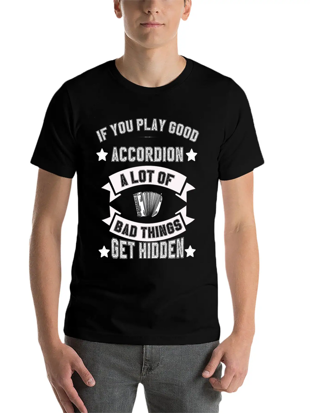 Air Accordion Player Musician Music Accordions Unisex Casual T-Shirt – Clean Design For Daily Comfort
