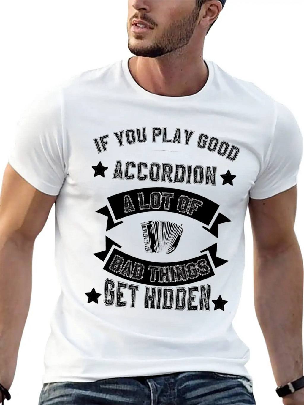 Air Accordion Player Musician Music Accordions Unisex Casual T-Shirt – Clean Design For Daily Comfort