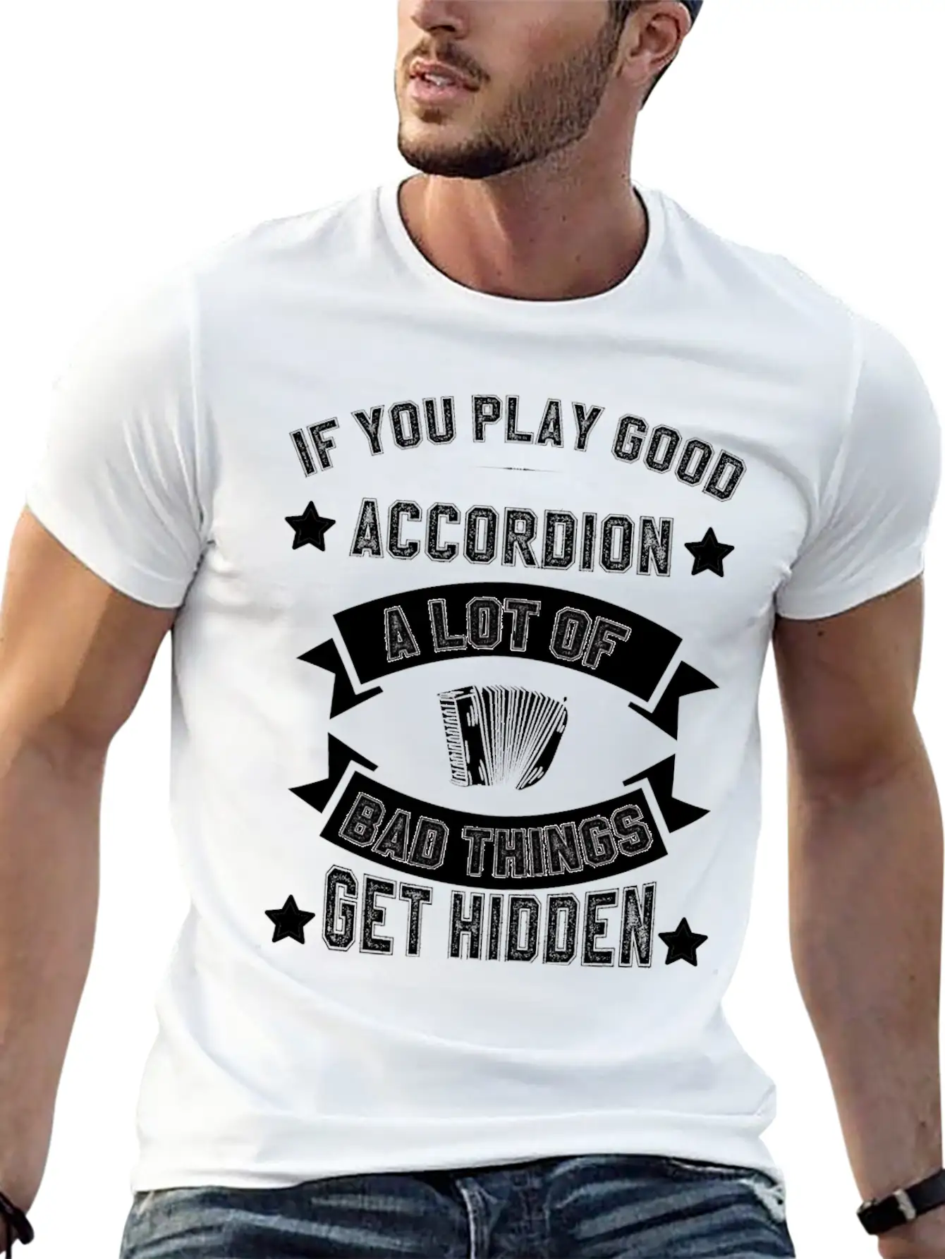 Air Accordion Player Musician Music Accordions Unisex Casual T-Shirt – Clean Design For Daily Comfort