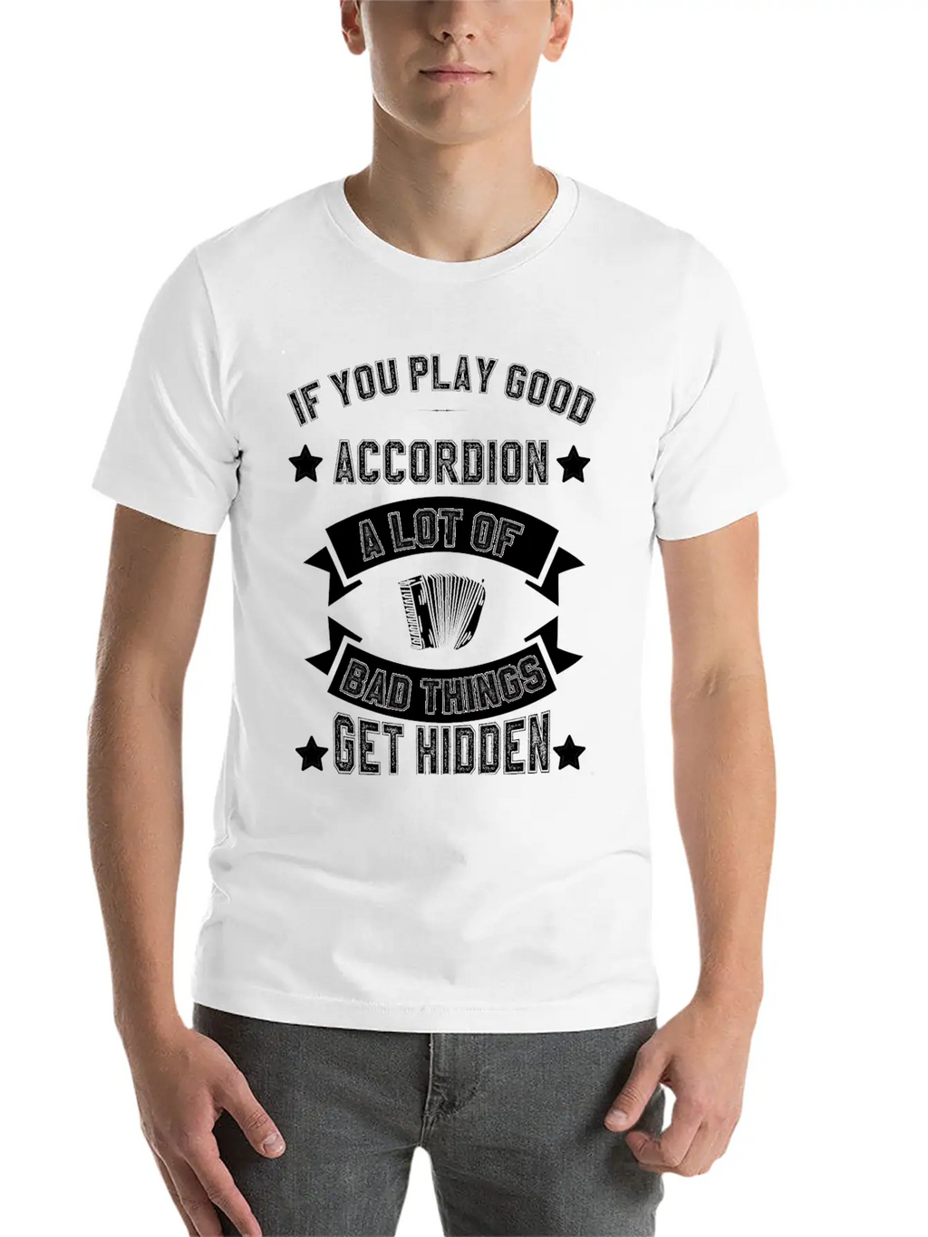 Air Accordion Player Musician Music Accordions Unisex Casual T-Shirt – Clean Design For Daily Comfort