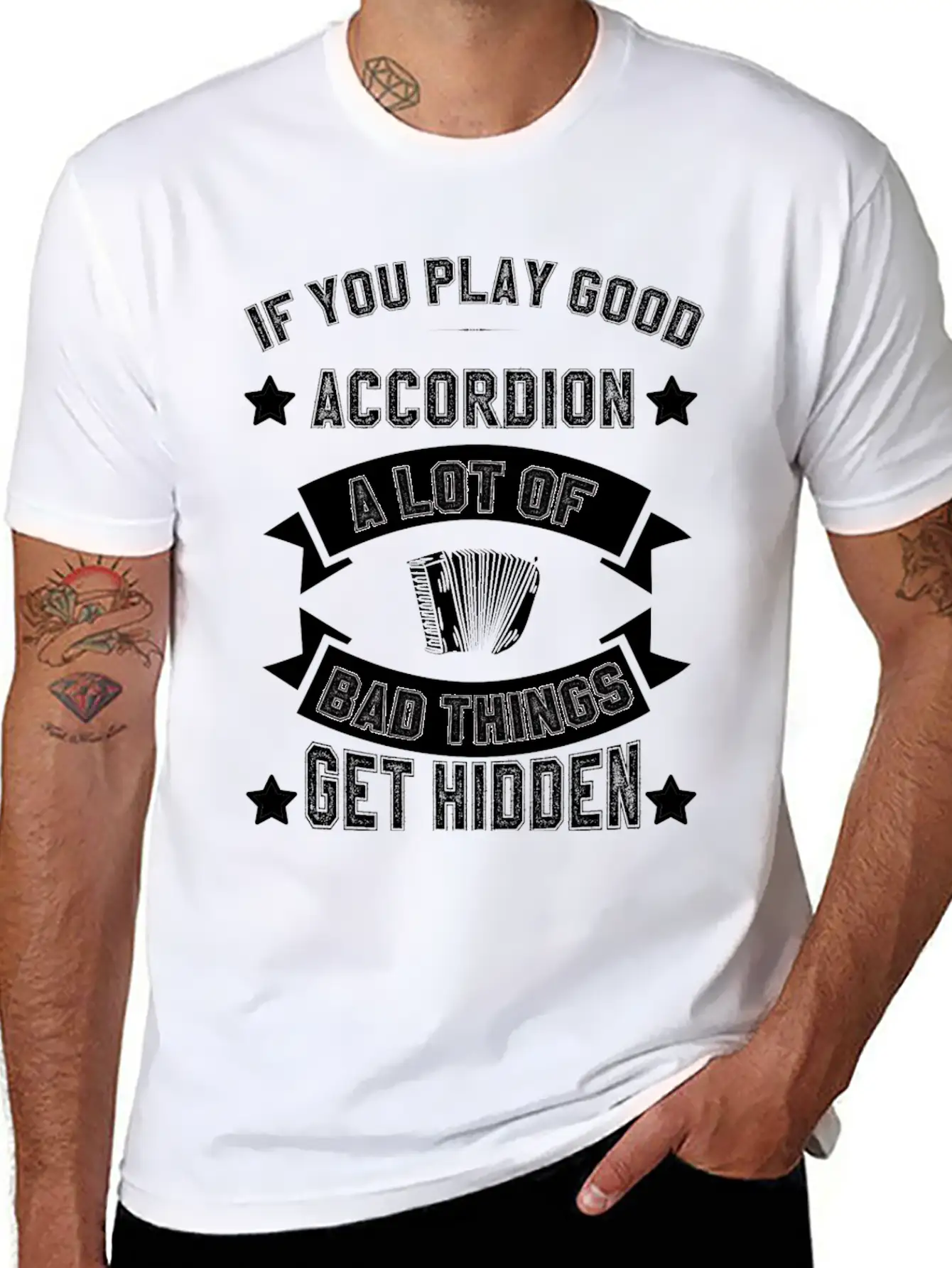 Air Accordion Player Musician Music Accordions Unisex Casual T-Shirt – Clean Design For Daily Comfort