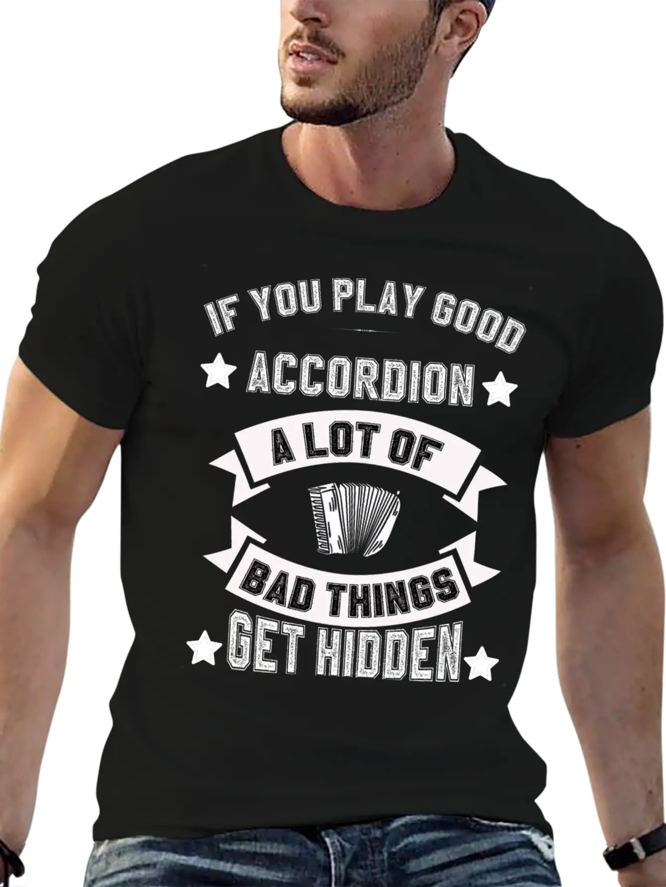 Air Accordion Player Musician Music Accordions Unisex Casual T-Shirt – Clean Design For Daily Comfort