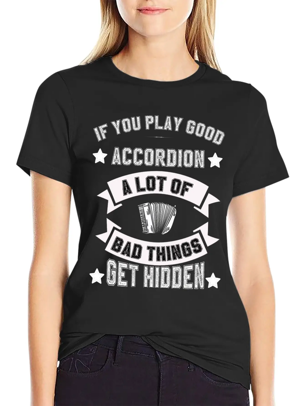 Air Accordion Player Musician Music Accordions Unisex Casual T-Shirt – Clean Design For Daily Comfort