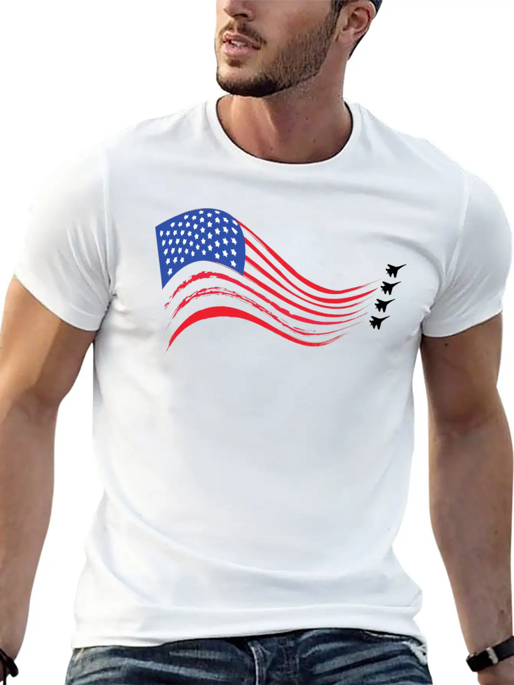 Air Force Fighter Jet Flag Unisex Short Sleeve Soft Cotton T-Shirt – Casual Everyday Wear