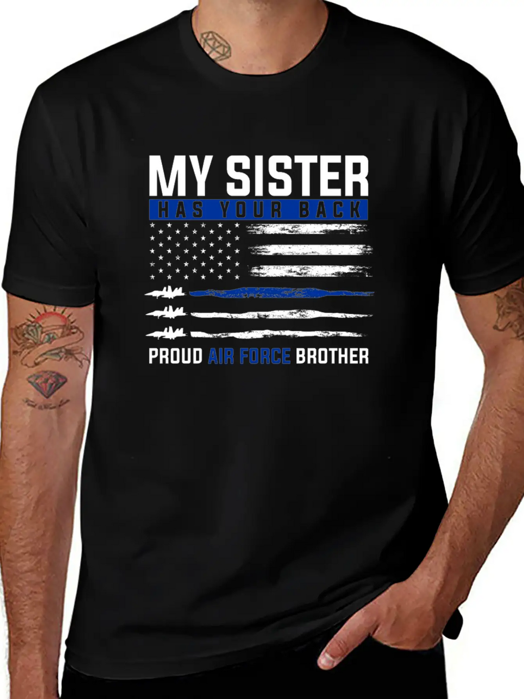 Air Sister Force Military Family Proud Brother Unisex Casual T-Shirt – Clean Design For Daily Comfort
