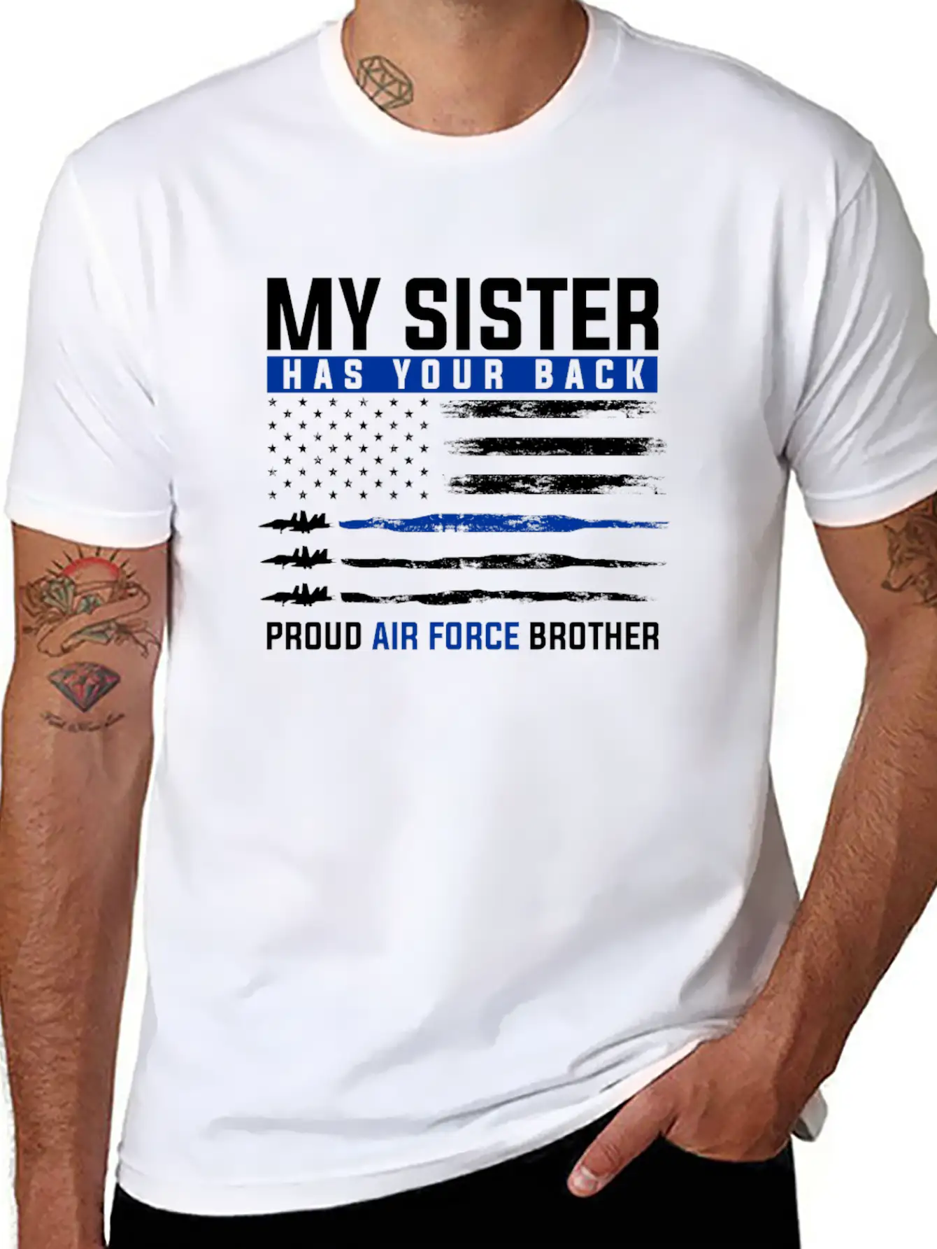 Air Sister Force Military Family Proud Brother Unisex Casual T-Shirt – Clean Design For Daily Comfort