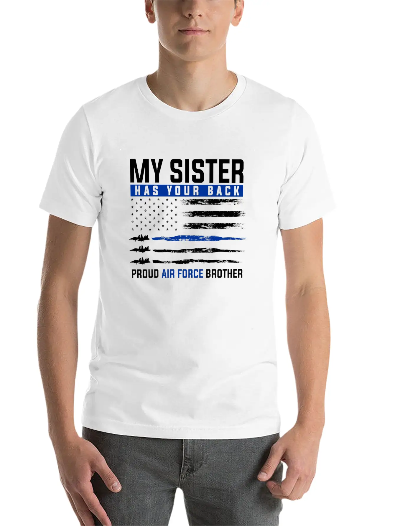 Air Sister Force Military Family Proud Brother Unisex Casual T-Shirt – Clean Design For Daily Comfort