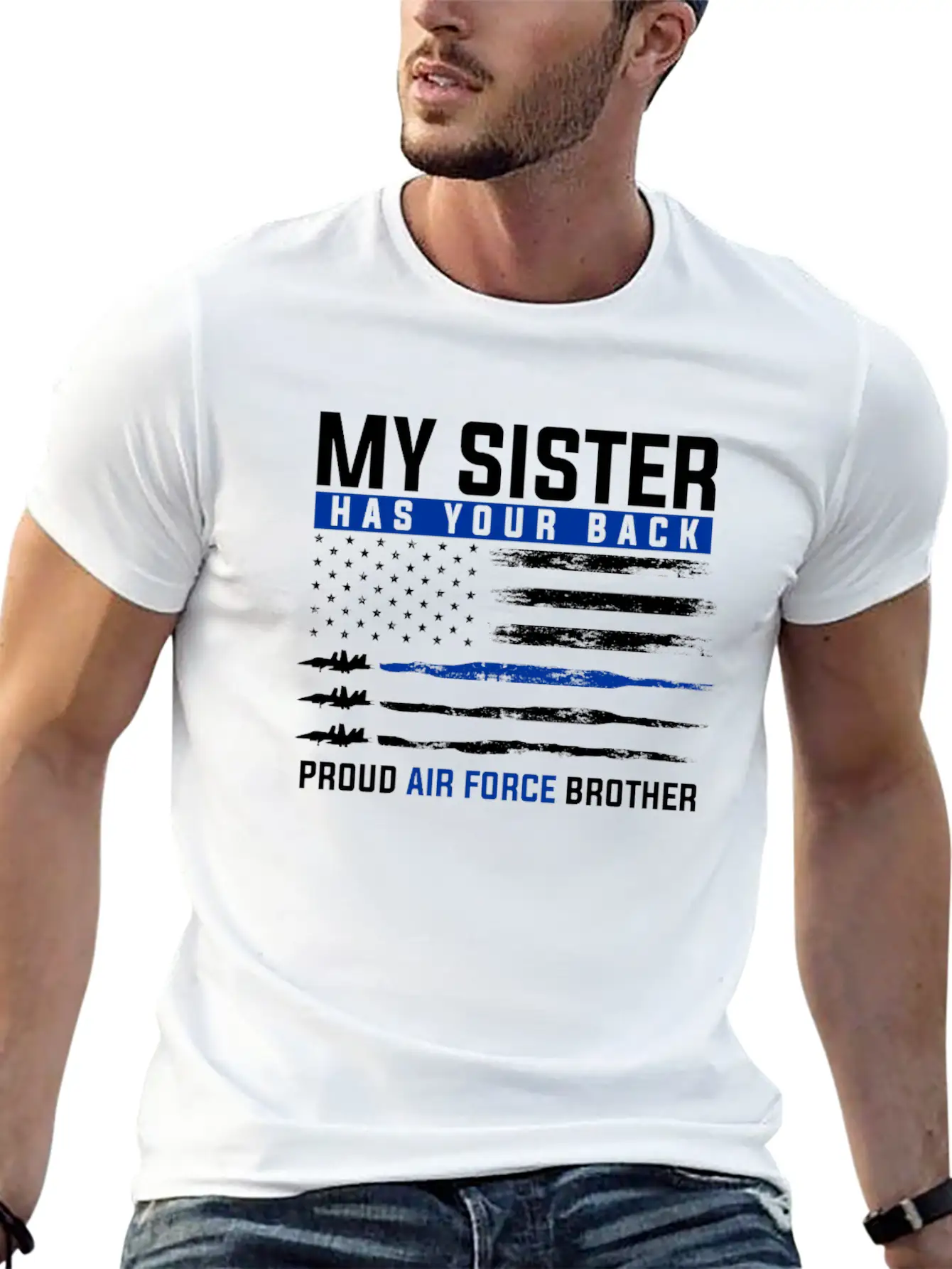 Air Sister Force Military Family Proud Brother Unisex Casual T-Shirt – Clean Design For Daily Comfort