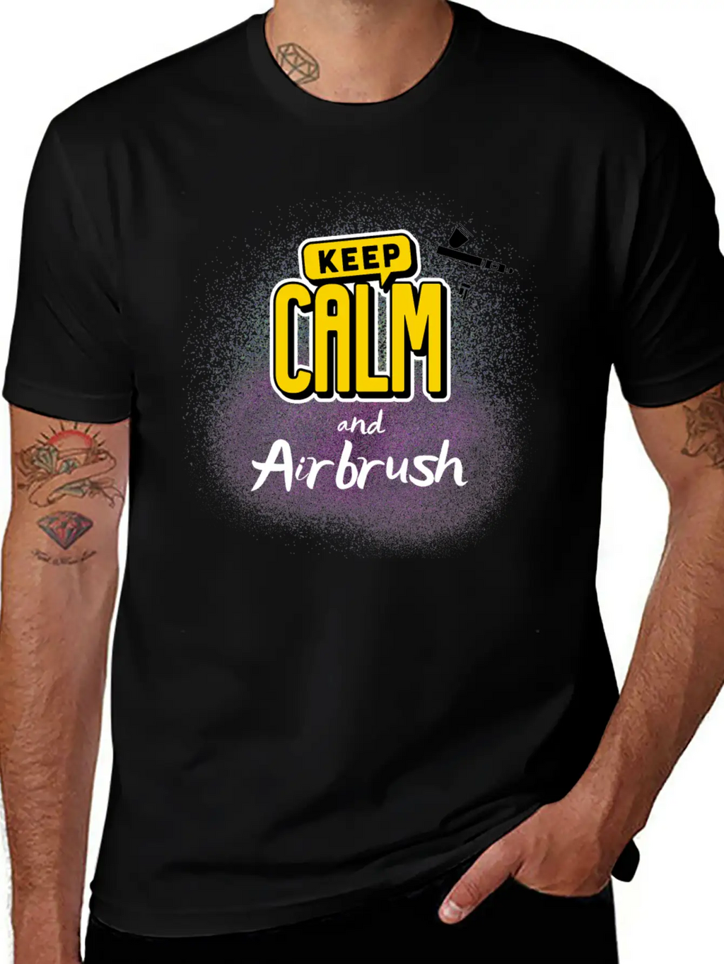 Airbrushing Quote Keep Calm And Airbrush Gifts Unisex Casual T-Shirt – Clean Design For Daily Comfort