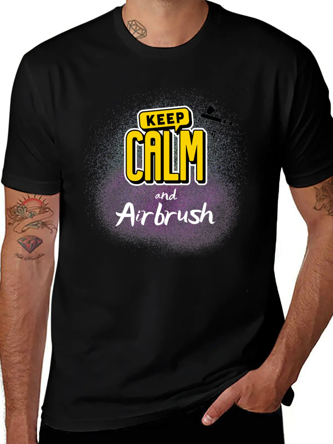 Airbrushing Quote Keep Calm And Airbrush Gifts Unisex Casual T-Shirt – Clean Design For Daily Comfort