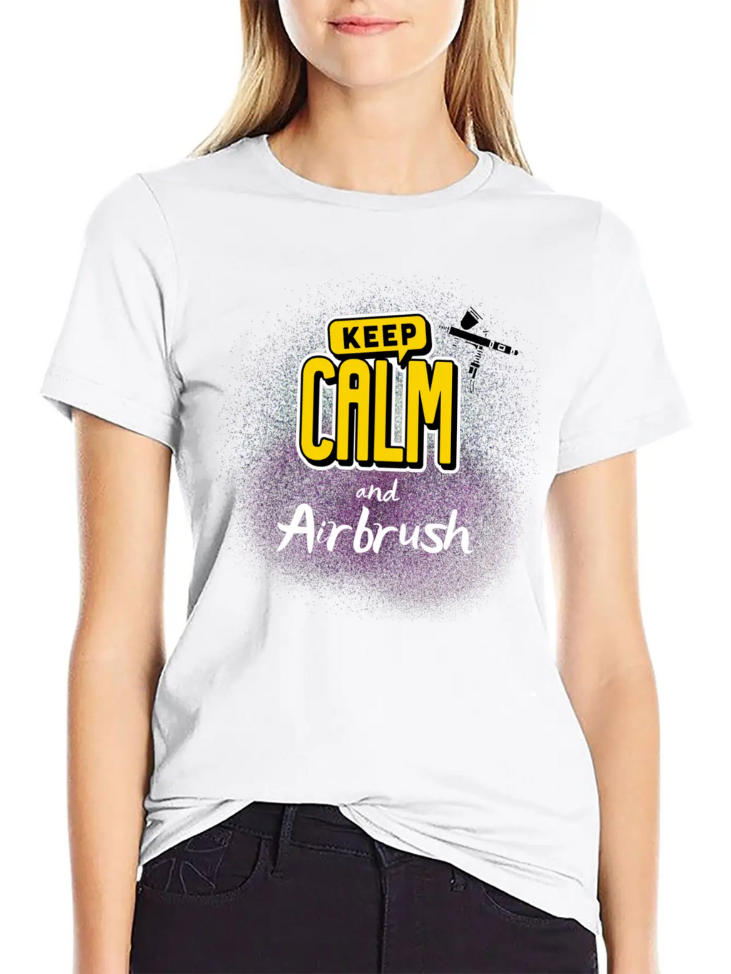 Airbrushing Quote Keep Calm And Airbrush Gifts Unisex Casual T-Shirt – Clean Design For Daily Comfort