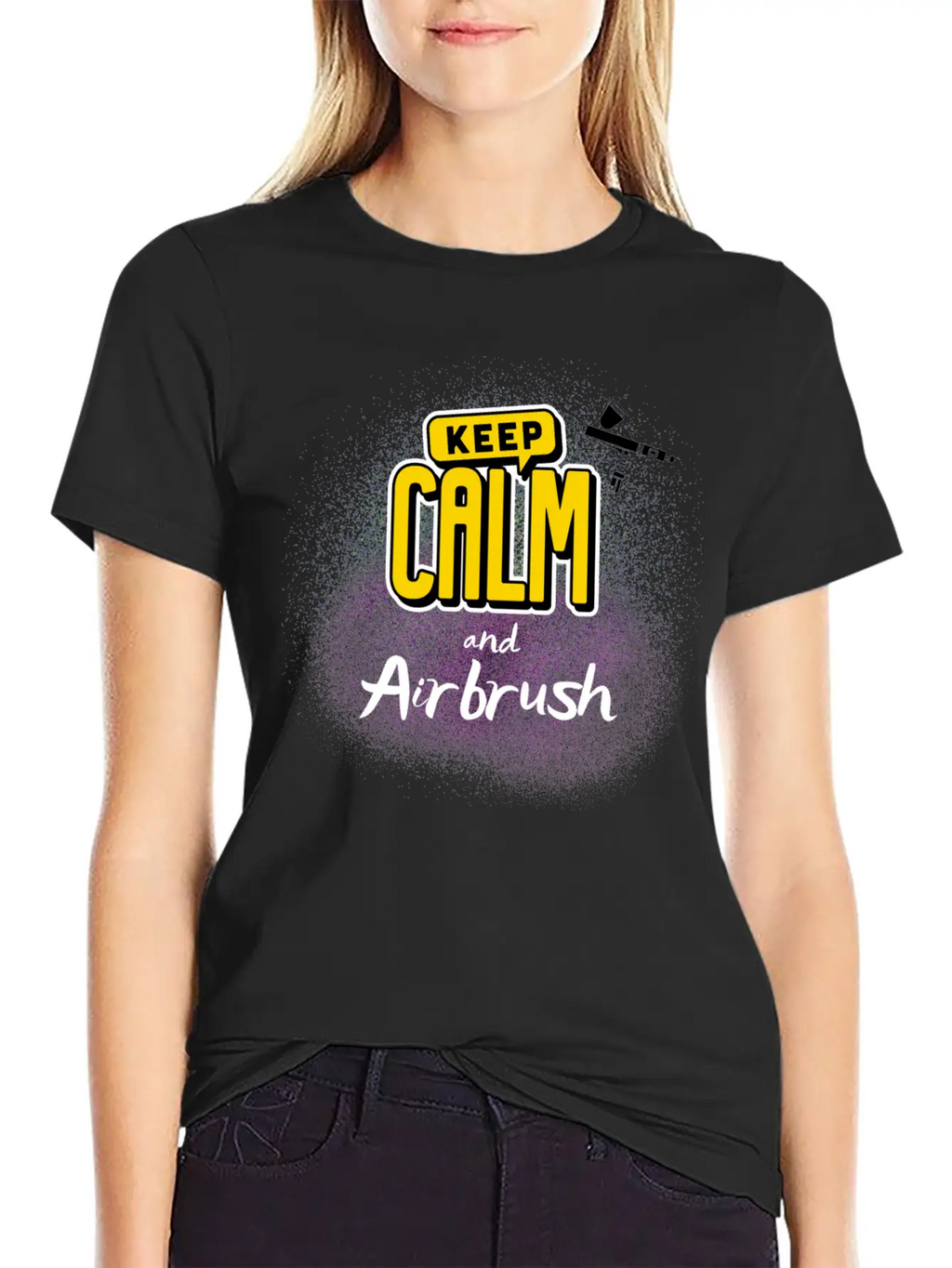 Airbrushing Quote Keep Calm And Airbrush Gifts Unisex Casual T-Shirt – Clean Design For Daily Comfort