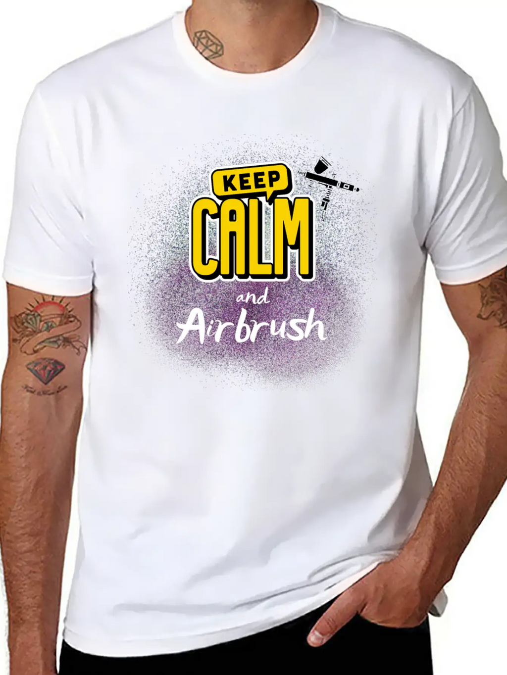 Airbrushing Quote Keep Calm And Airbrush Gifts Unisex Casual T-Shirt – Clean Design For Daily Comfort